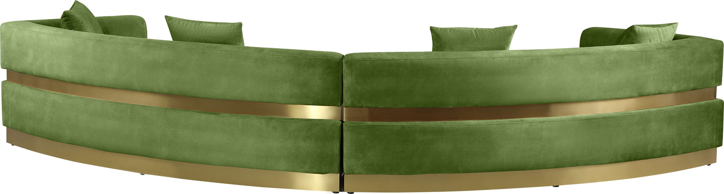 napa olive velvet 2pc. sectional sectional