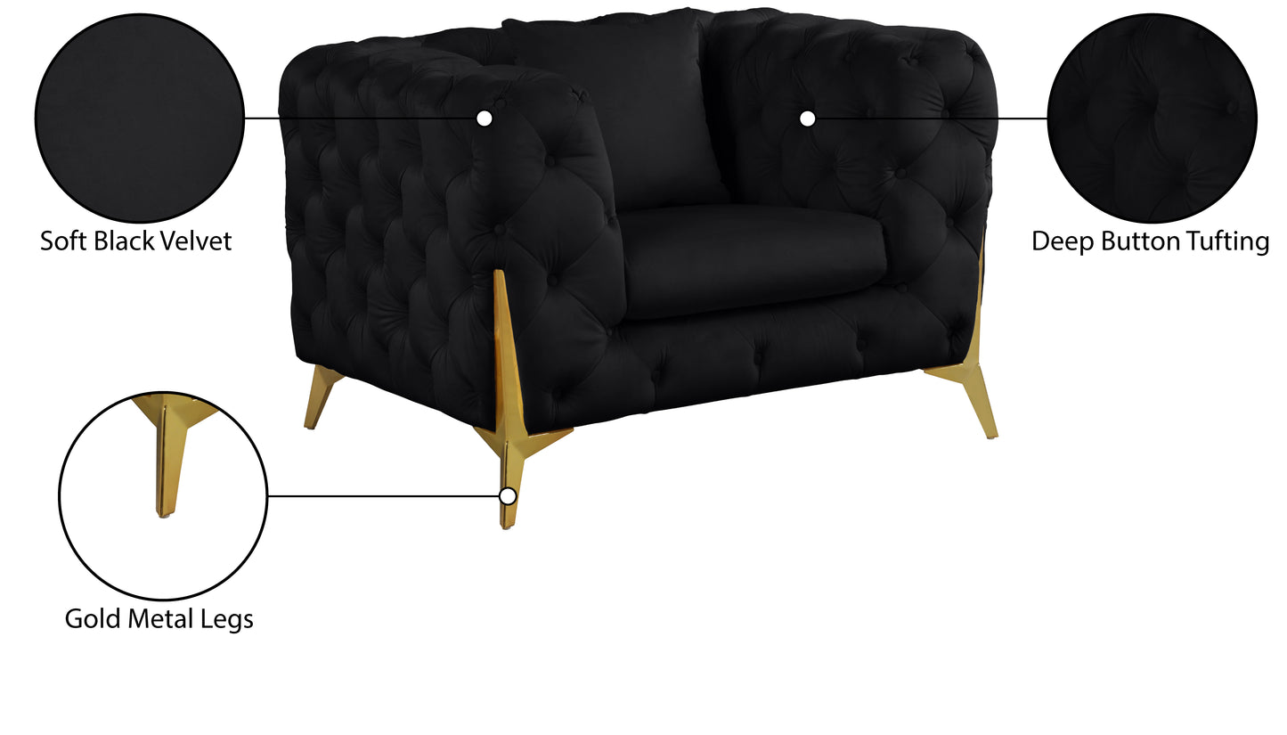 bristol black velvet chair c