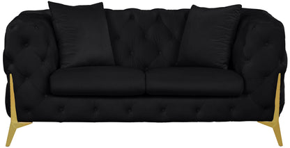 Bristol Black Velvet Loveseat L