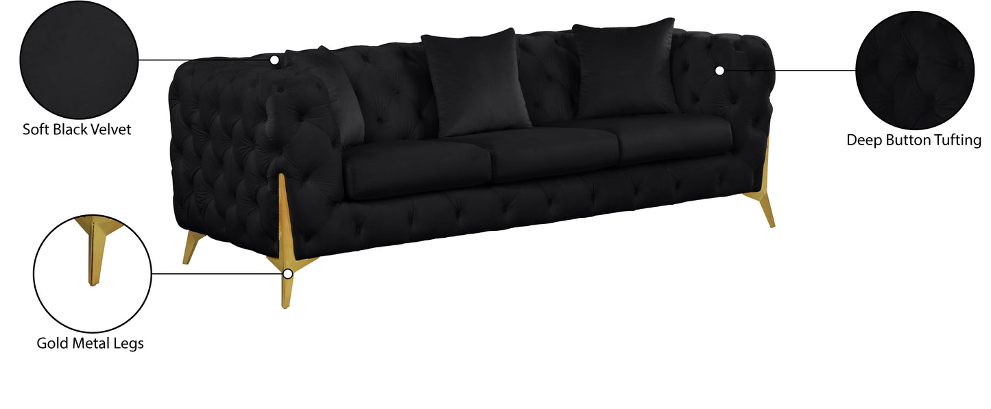 bristol black velvet sofa s