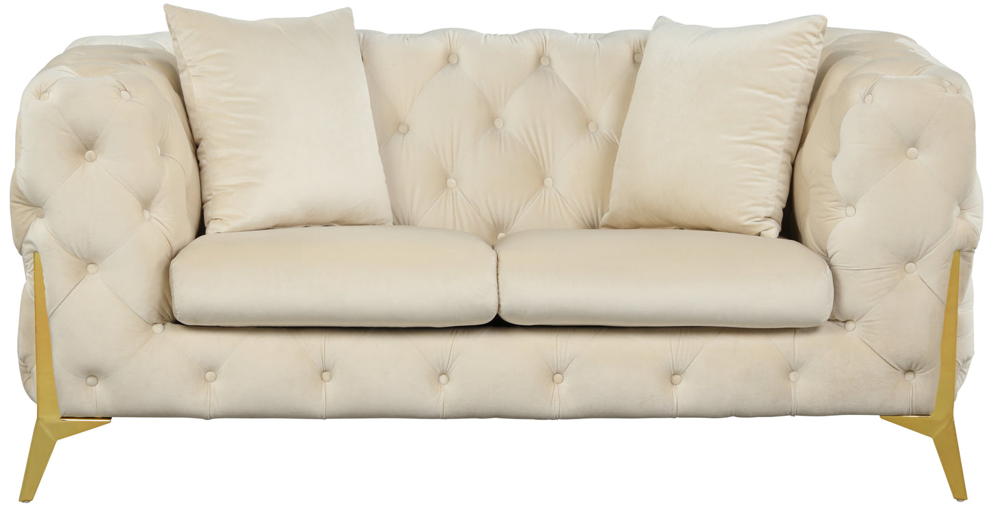 bristol cream velvet loveseat l