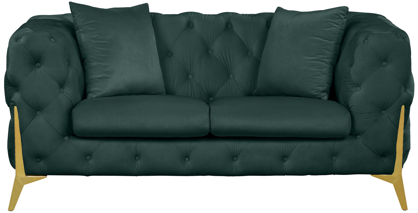 bristol green velvet loveseat l