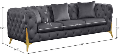 Bristol Grey Velvet Sofa S