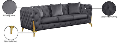 Bristol Grey Velvet Sofa S