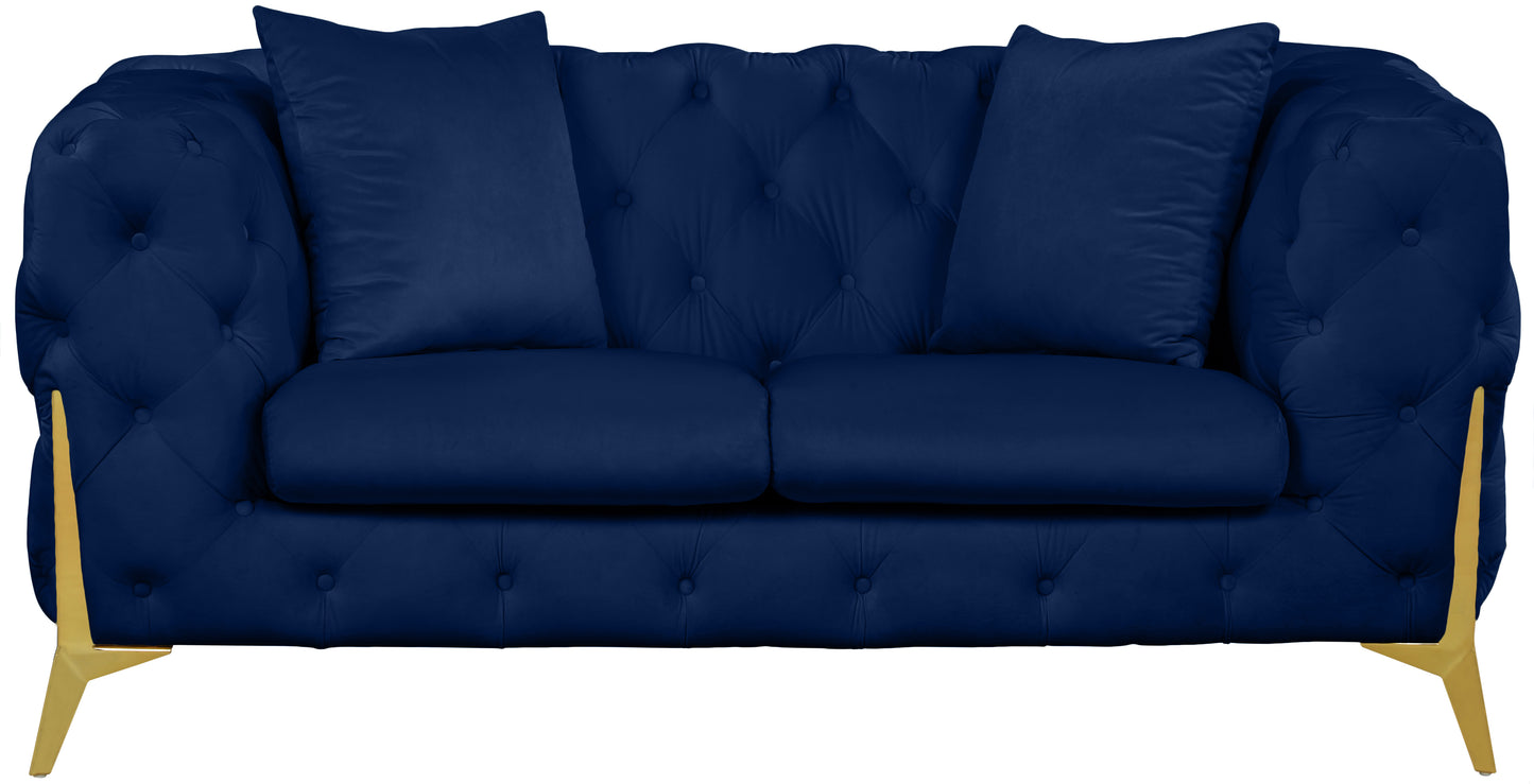 bristol navy velvet loveseat l