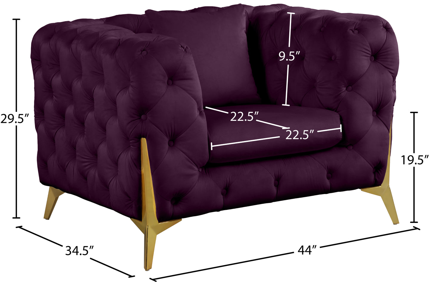 bristol purple velvet chair c