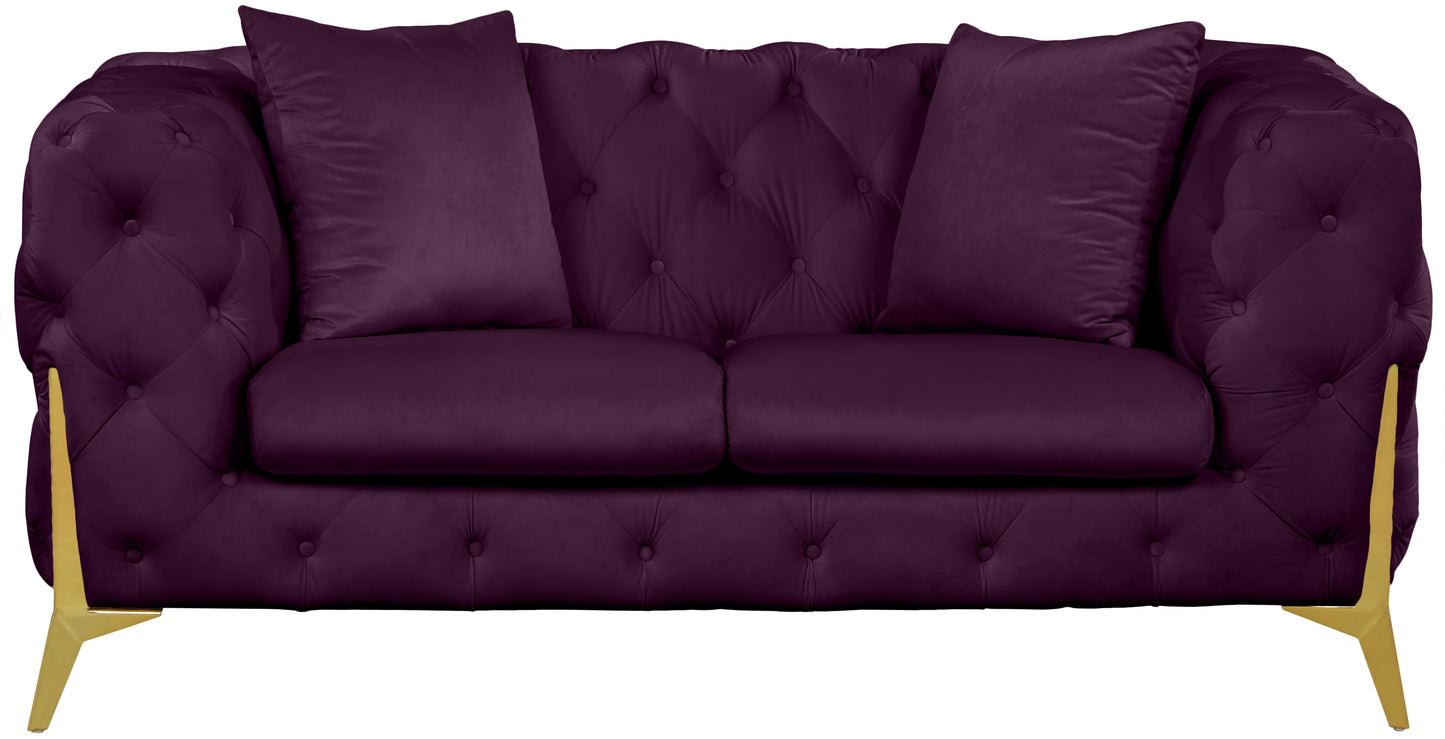 bristol purple velvet loveseat l