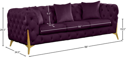 Bristol Purple Velvet Sofa S