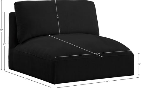 Gibson Black Polyester Fabric Armless Armless