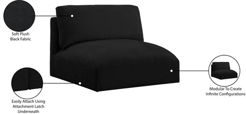 Gibson Black Polyester Fabric Armless Armless
