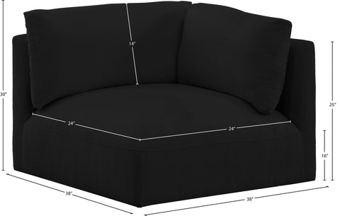 Gibson Black Polyester Fabric Corner Corner