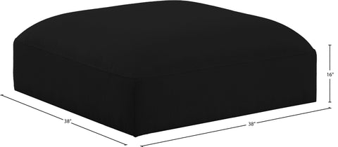 Gibson Black Polyester Fabric Ottoman Ott
