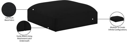 Gibson Black Polyester Fabric Ottoman Ott