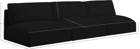 Gibson Black Polyester Fabric Modular Sofa S114A