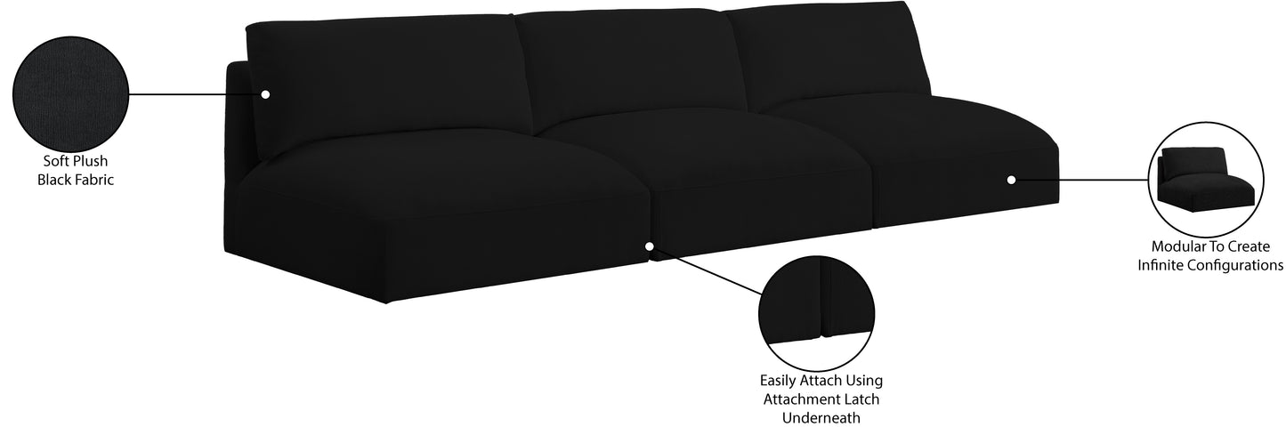 gibson black polyester fabric modular sofa s114a