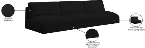 Gibson Black Polyester Fabric Modular Sofa S114A