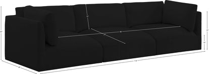 Gibson Black Polyester Fabric Modular Sofa S114B