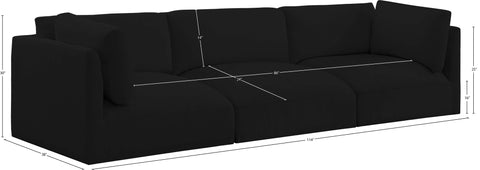 Gibson Black Polyester Fabric Modular Sofa S114B