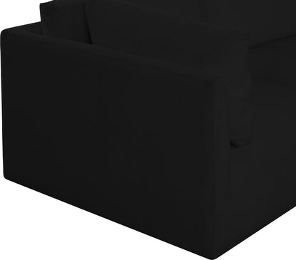 Gibson Black Polyester Fabric Modular Sofa S114B