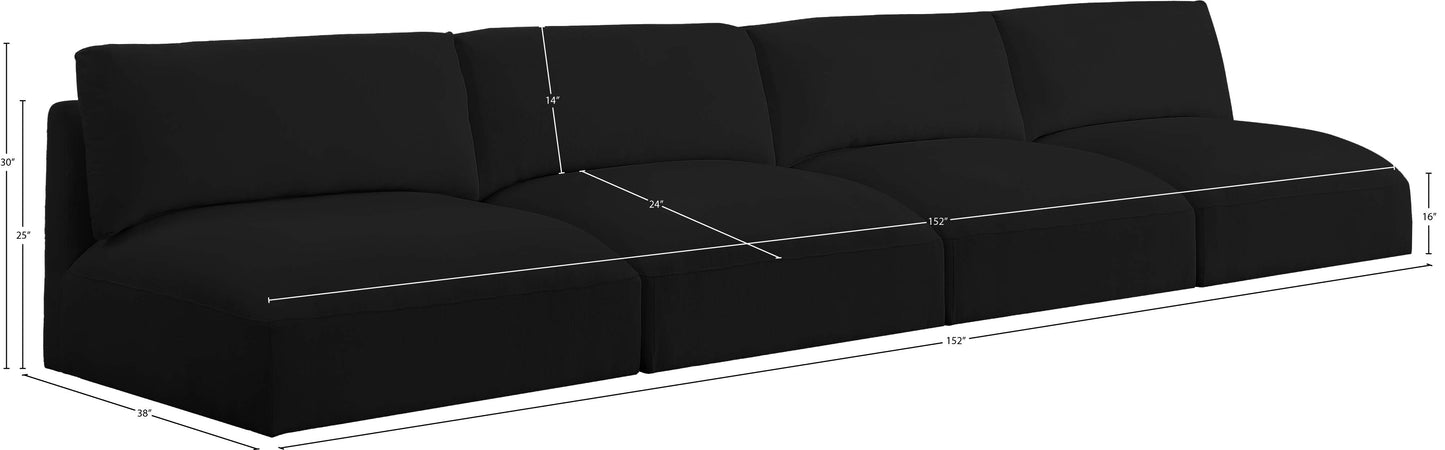 gibson black polyester fabric modular sofa s152a