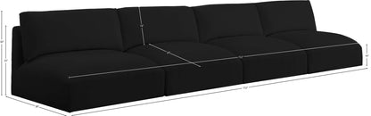 Gibson Black Polyester Fabric Modular Sofa S152A