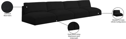 Gibson Black Polyester Fabric Modular Sofa S152A