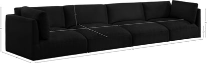 Gibson Black Polyester Fabric Modular Sofa S152B