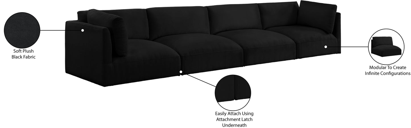 gibson black polyester fabric modular sofa s152b