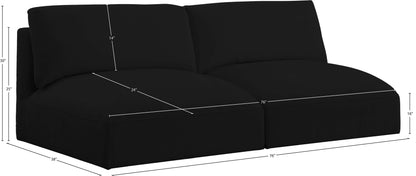 Gibson Black Polyester Fabric Modular Sofa S76A