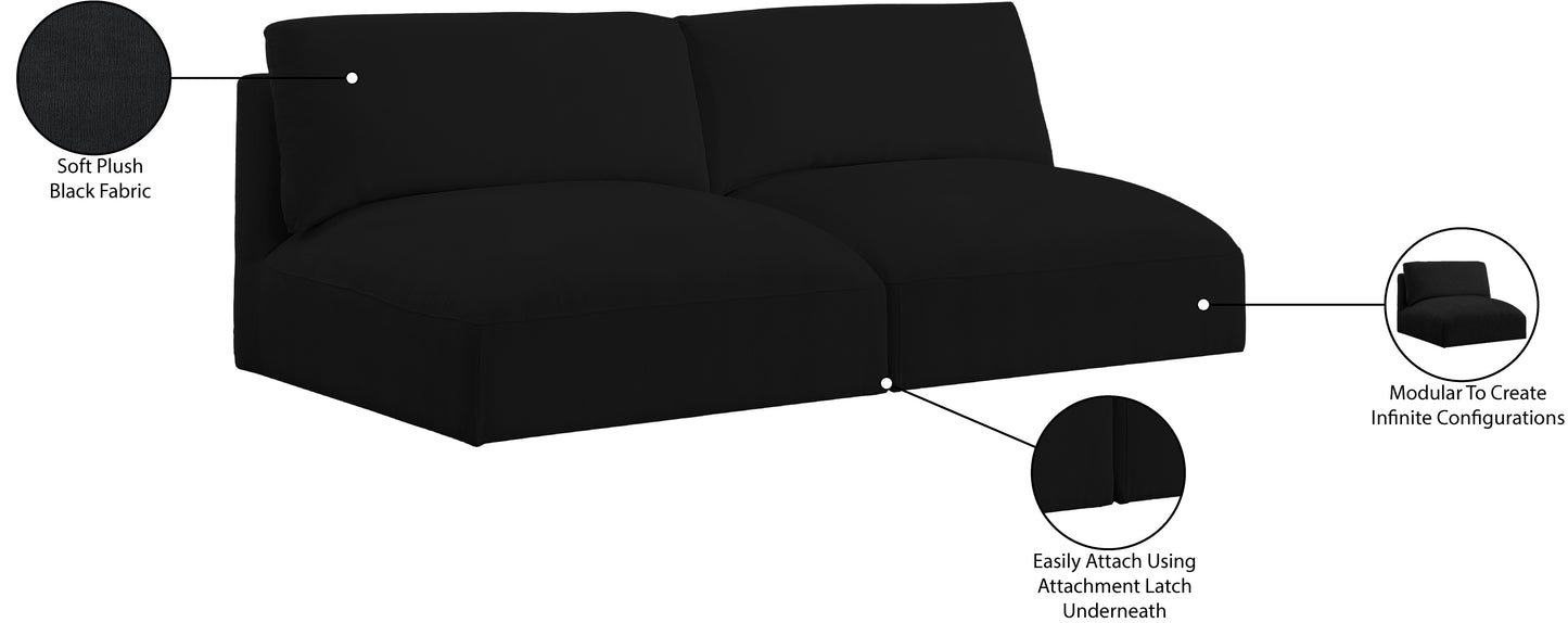 gibson black polyester fabric modular sofa s76a