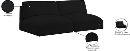 Gibson Black Polyester Fabric Modular Sofa S76A