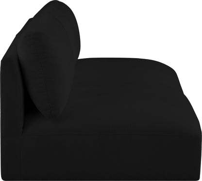 Gibson Black Polyester Fabric Modular Sofa S76A