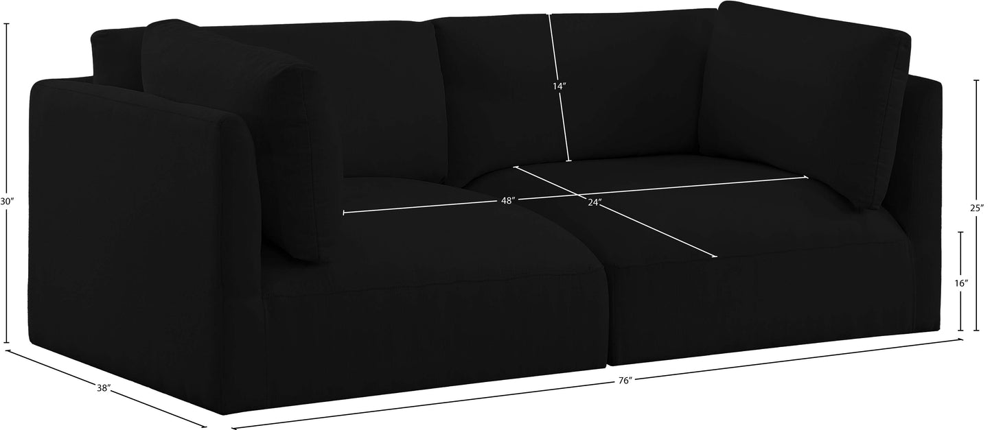 gibson black polyester fabric modular sofa s76b