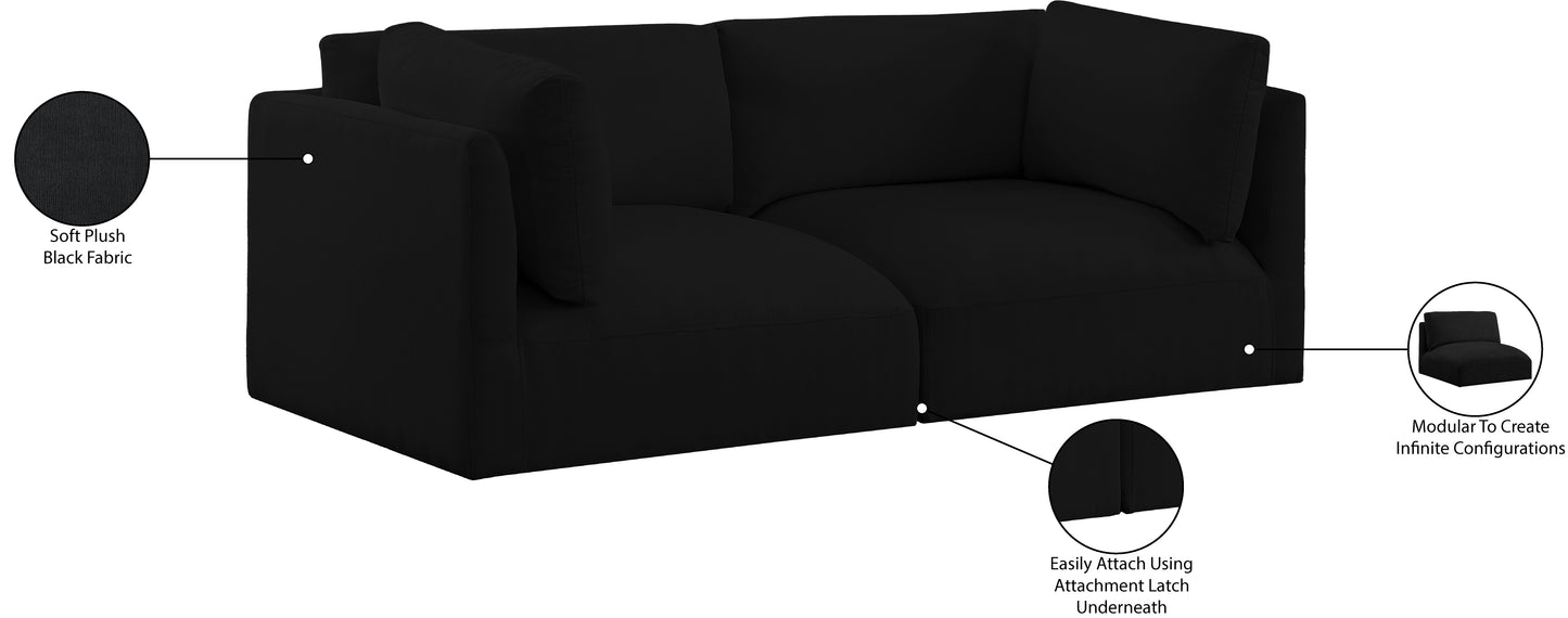 gibson black polyester fabric modular sofa s76b