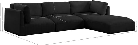 Gibson Black Polyester Fabric Modular Sectional Sec4A