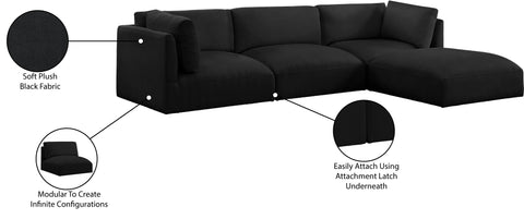 Gibson Black Polyester Fabric Modular Sectional Sec4A