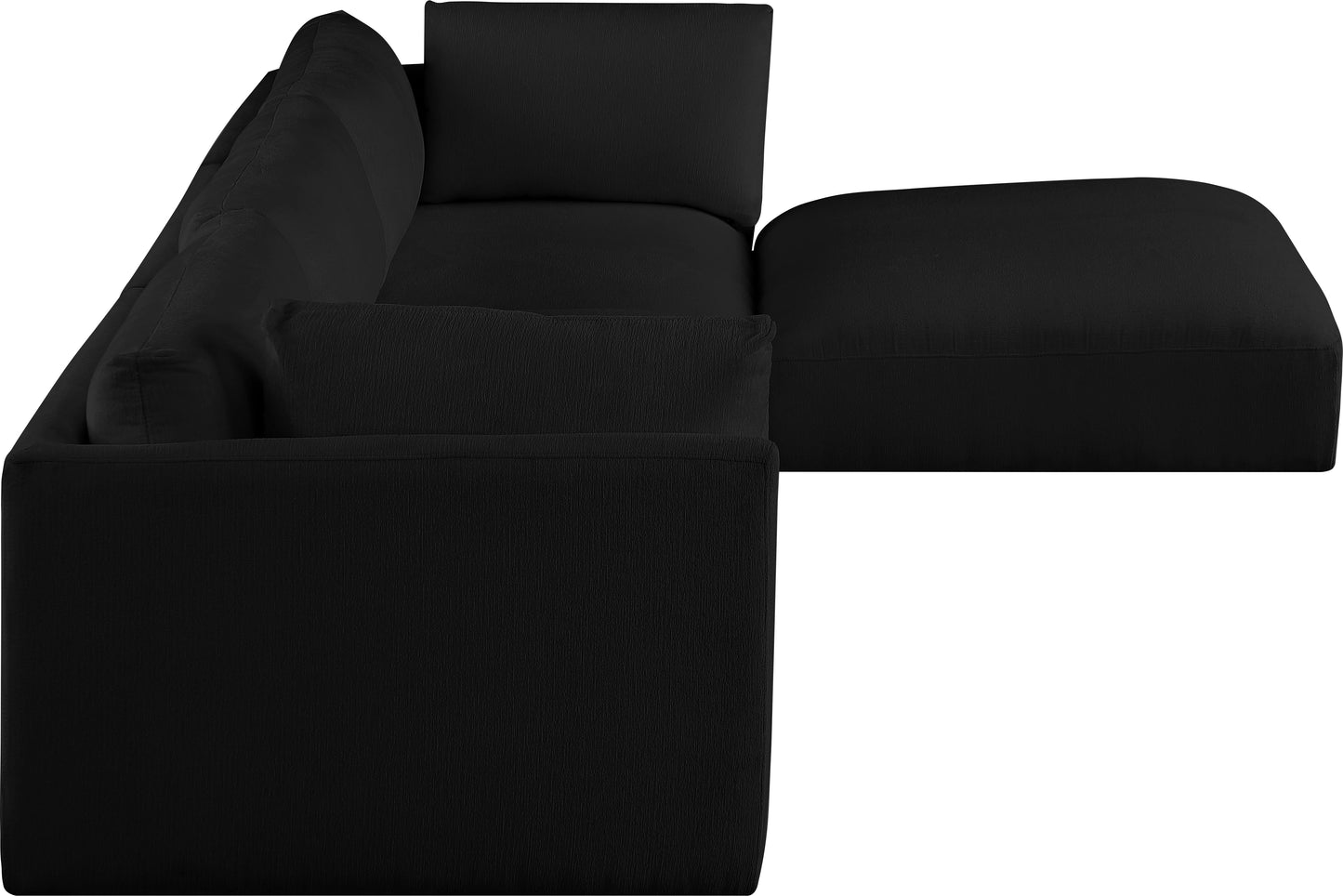 gibson black polyester fabric modular sectional sec4a