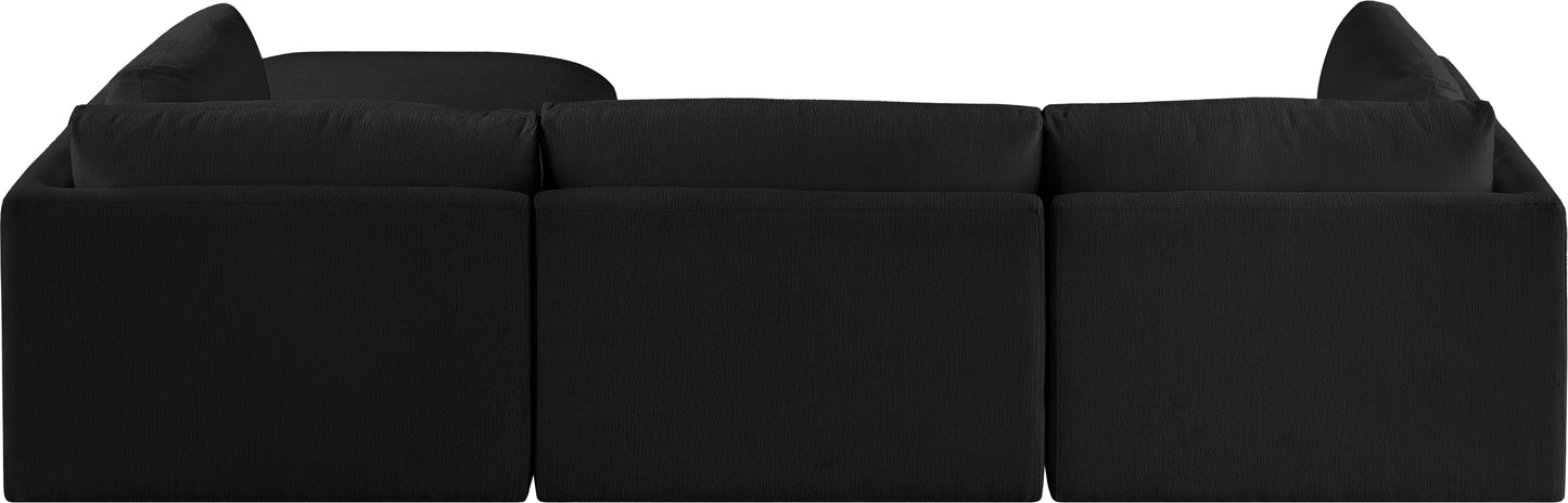 gibson black polyester fabric modular sectional sec4a