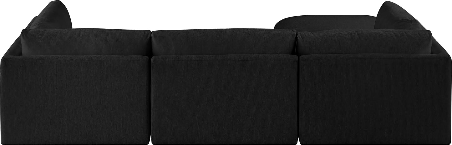 gibson black polyester fabric modular sectional sec4a