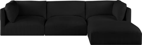 Gibson Black Polyester Fabric Modular Sectional Sec4A
