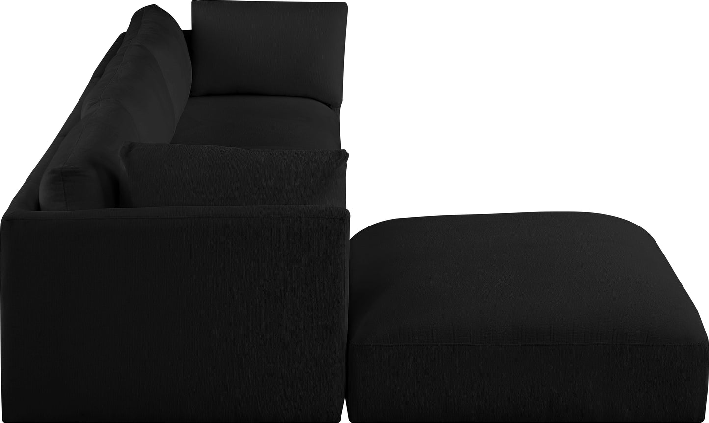 gibson black polyester fabric modular sectional sec4a