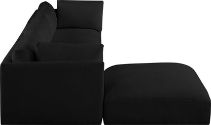 Gibson Black Polyester Fabric Modular Sectional Sec4A