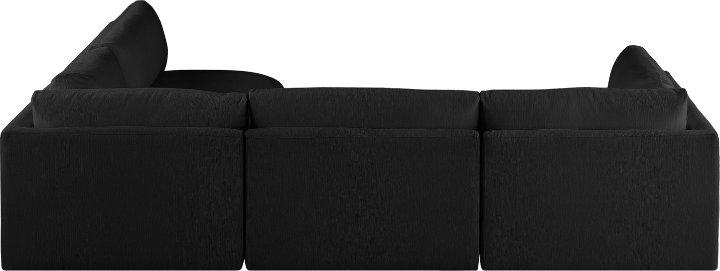 gibson black polyester fabric modular sectional sec4b
