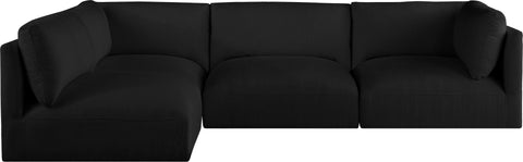 Gibson Black Polyester Fabric Modular Sectional Sec4B