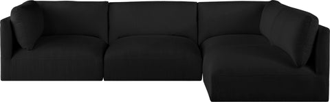 Gibson Black Polyester Fabric Modular Sectional Sec4B