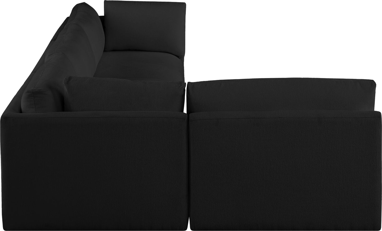 gibson black polyester fabric modular sectional sec4b