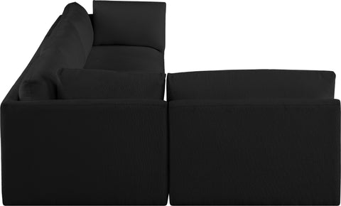 Gibson Black Polyester Fabric Modular Sectional Sec4B