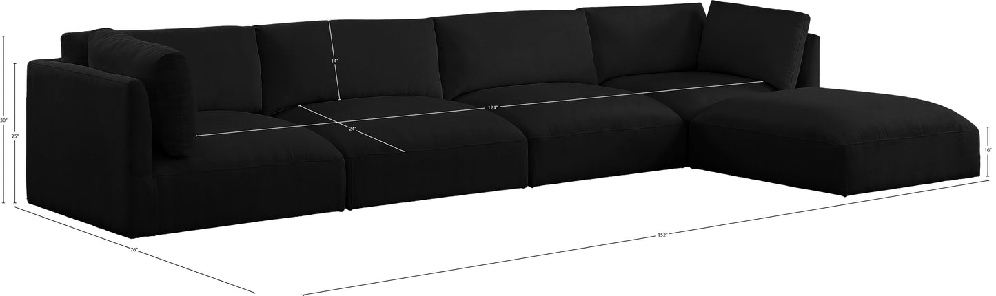 gibson black polyester fabric modular sectional sec5a