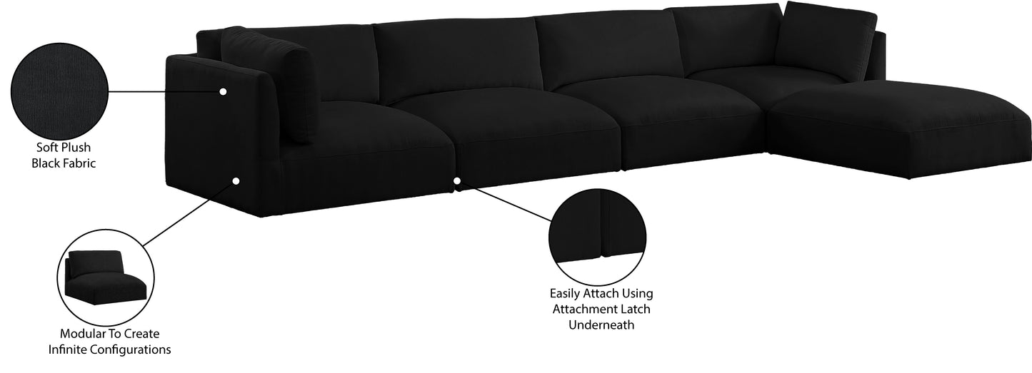 gibson black polyester fabric modular sectional sec5a