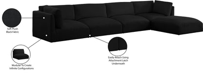 Gibson Black Polyester Fabric Modular Sectional Sec5A